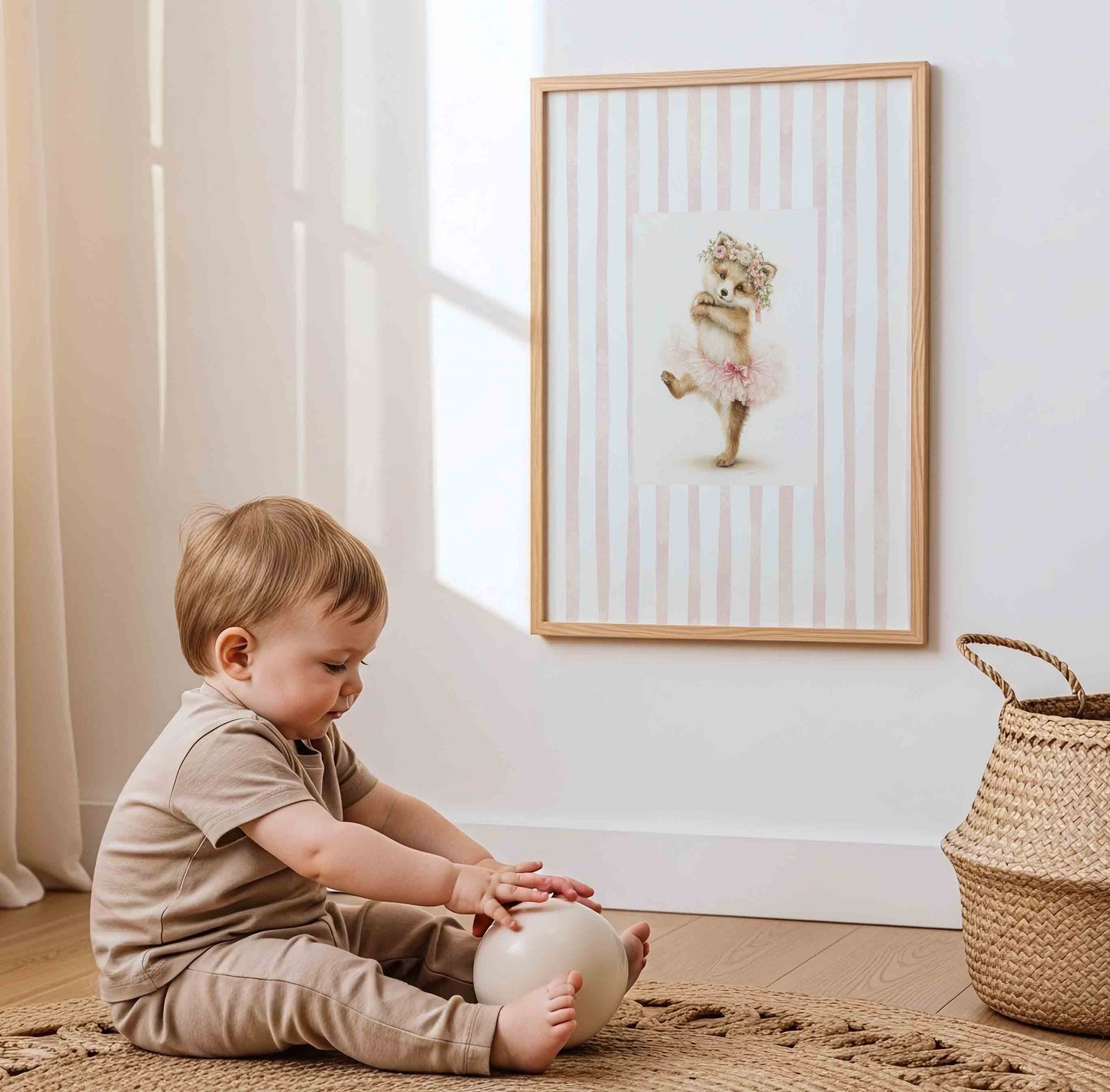 Ballet Bear Nursery Wall Art Set – Whimsical Vintage Prints for Baby Girl Room