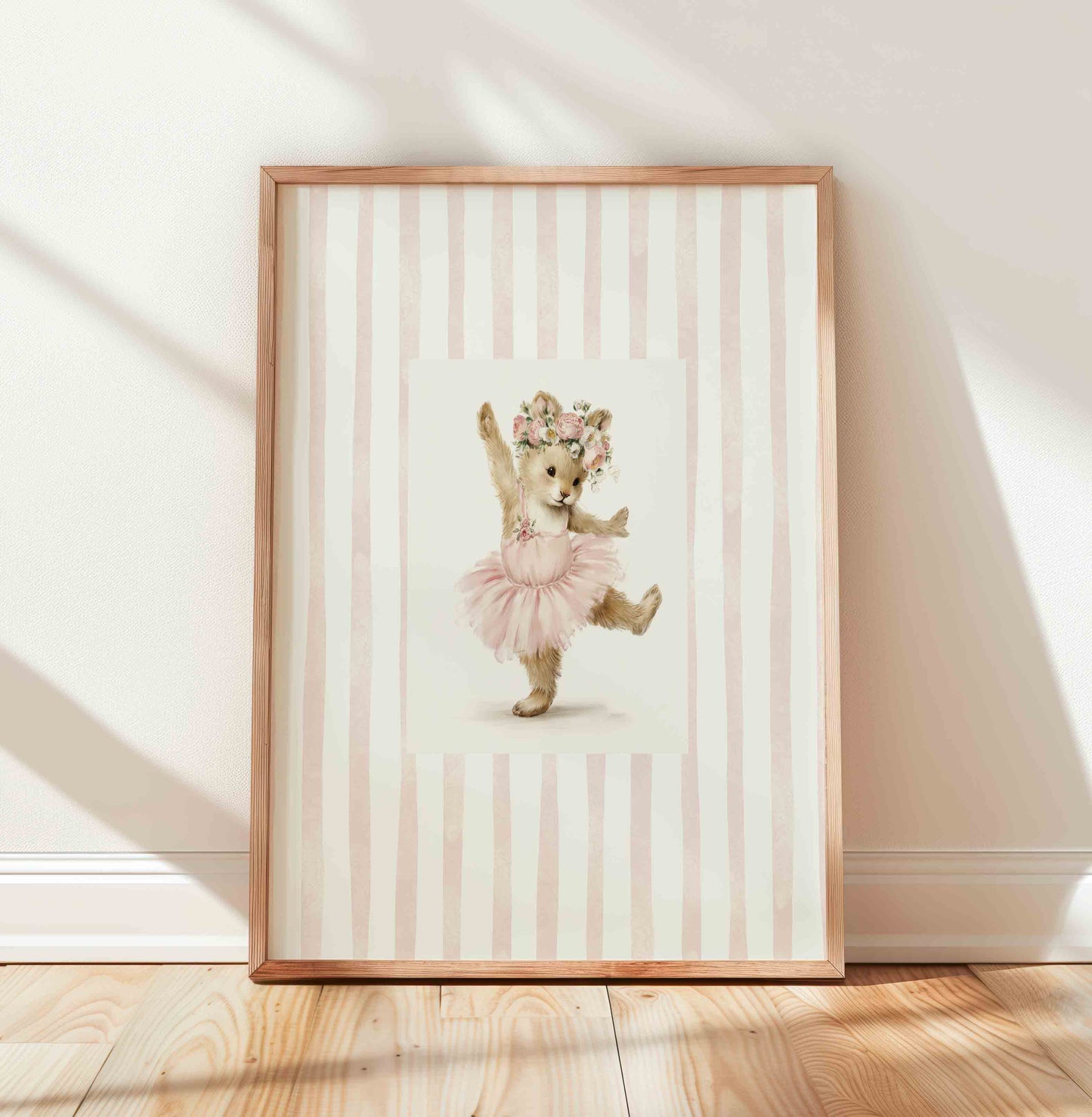 Ballet Bear Nursery Wall Art Set – Whimsical Vintage Prints for Baby Girl Room