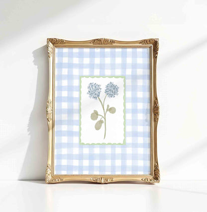Grandmillennial Blue Floral Nursery Wall Art – Coastal Grandmother Style