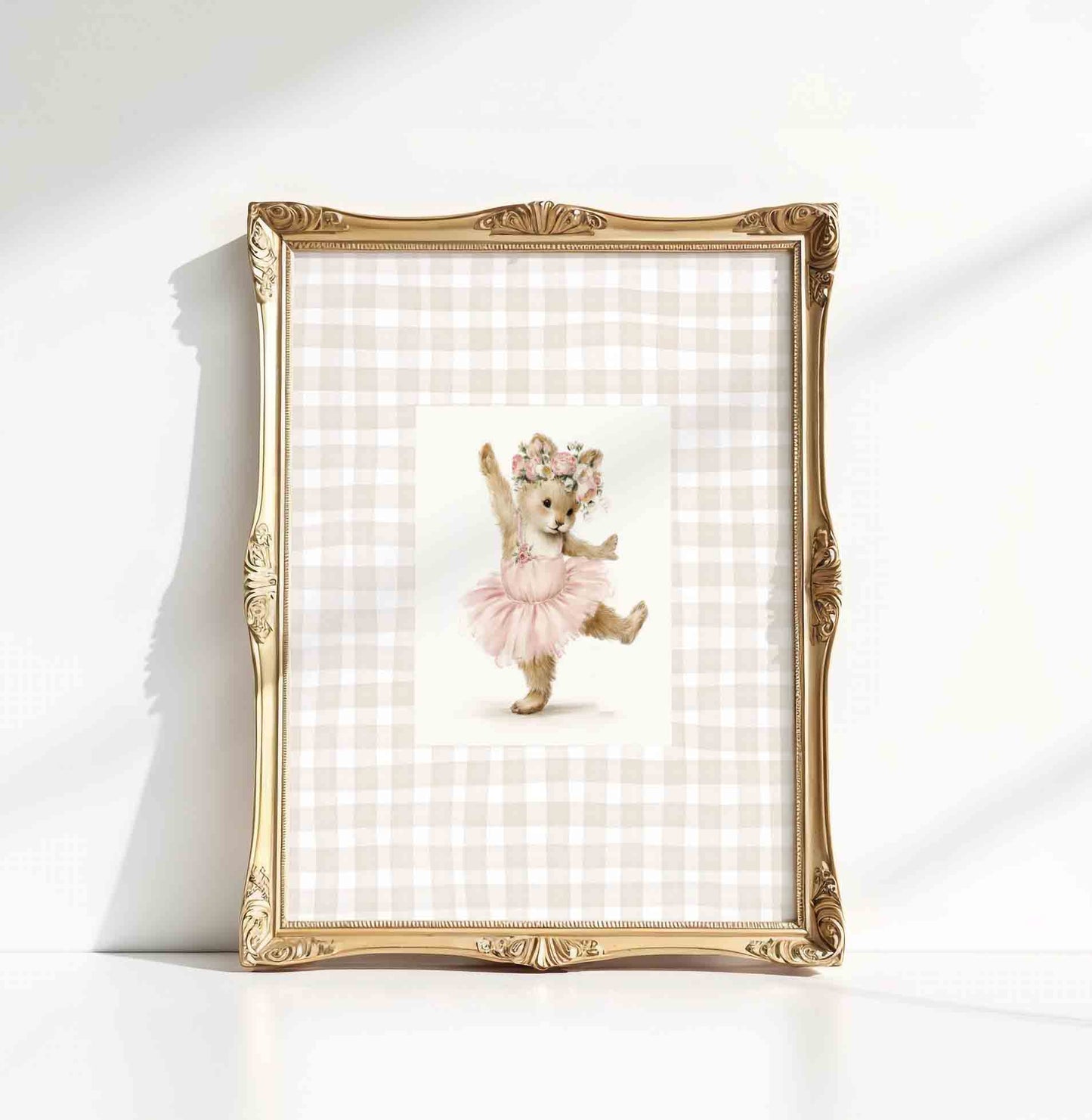 Ballerina Bear Nursery Wall Art – Vintage Coquette Prints for Girls Room