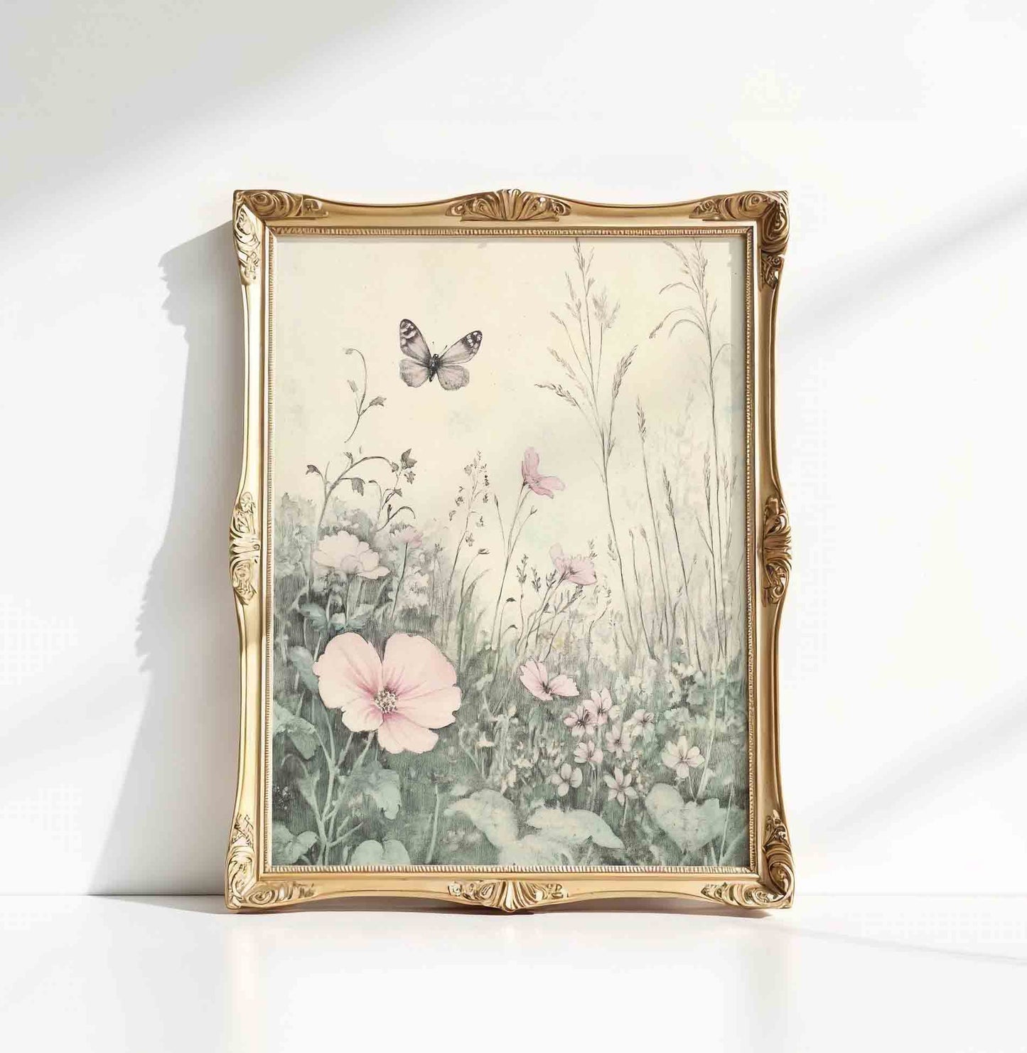 Vintage Fairy Nursery Wall Art Set for Girls - Whimsical Botanical Illustration
