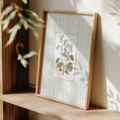 Grandmillennial Blue Floral Nursery Wall Art – Coastal Grandmother Style