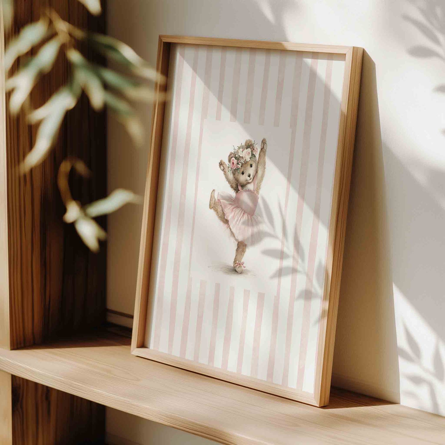 Ballet Bear Nursery Wall Art Set – Whimsical Vintage Prints for Baby Girl Room