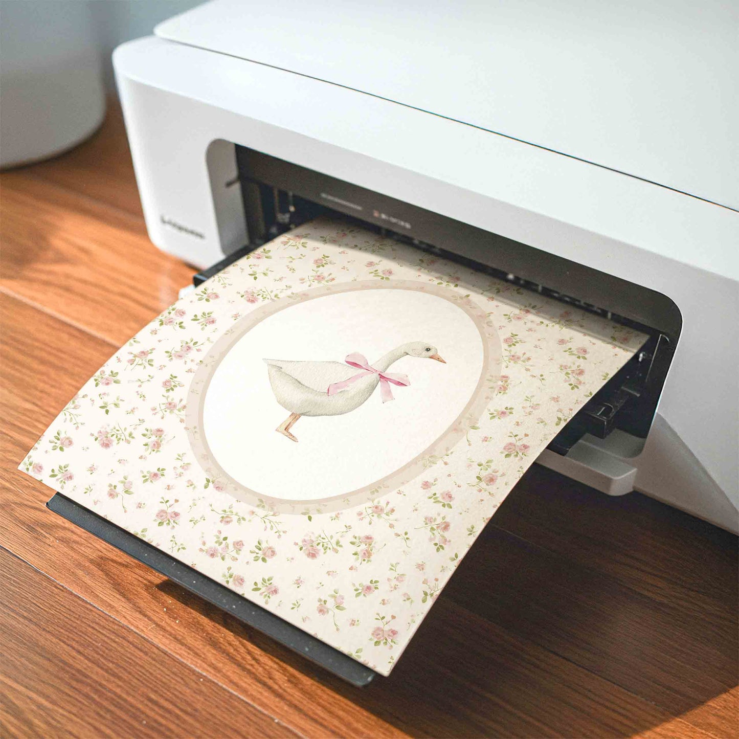 Toile and Floral Nursery Wall Art Set with Mouse and Blue Ribbon