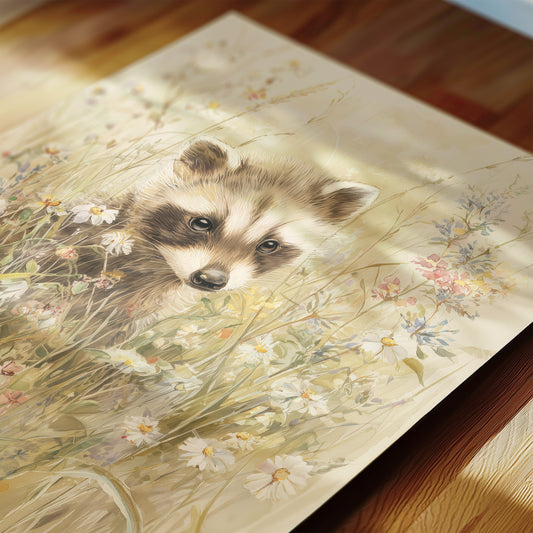 Woodland Baby Animals and Wildflowers: Vintage Cottagecore Nursery Wall Art Set