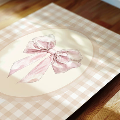 Coquette Nursery Wall Art Set: Bunny, Bow & Meadow Prints for Baby Girl Room