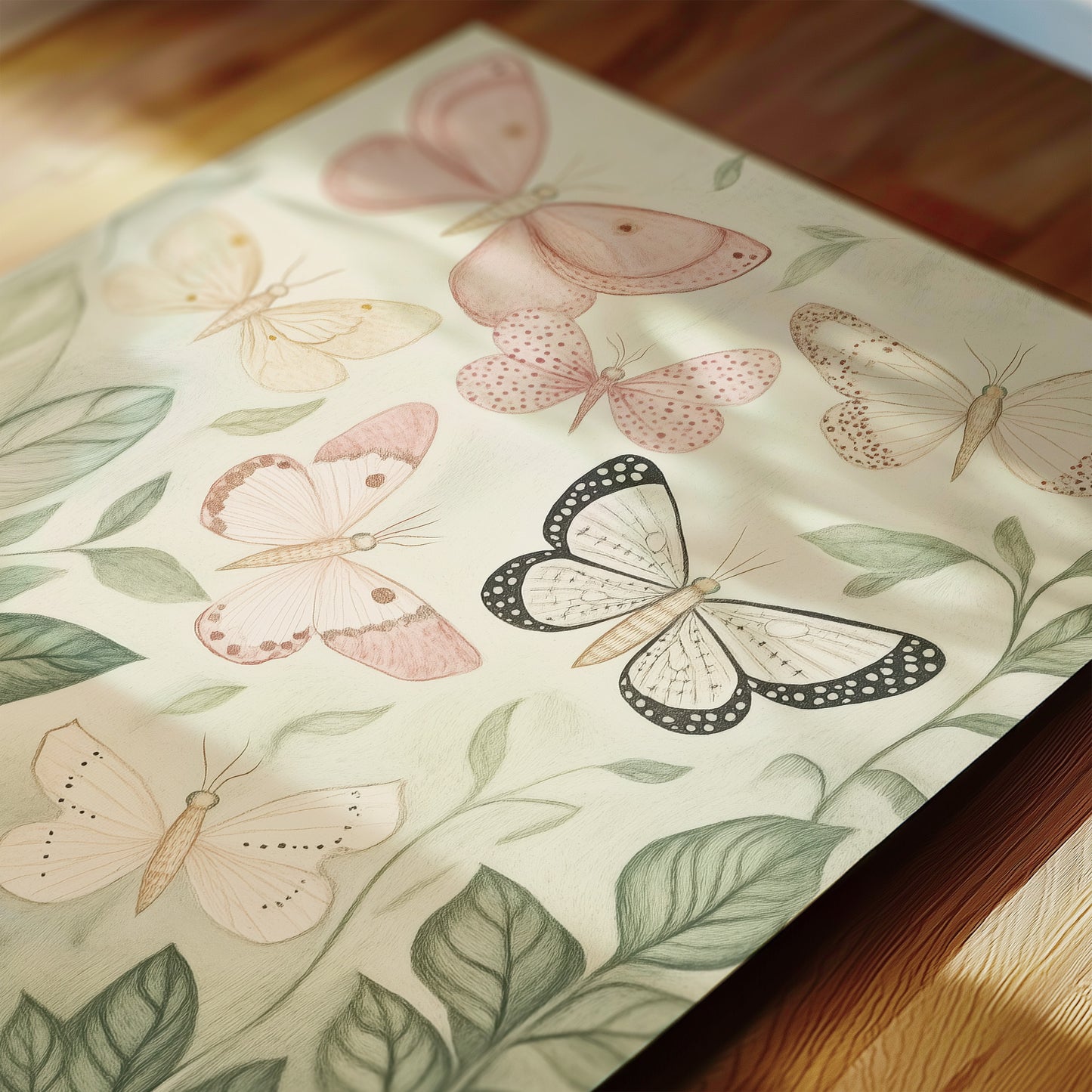 Fairy and Unicorn Nursery Art with Mushrooms and Butterflies