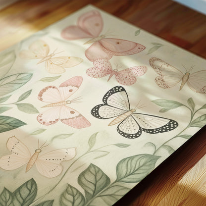 Fairy and Unicorn Nursery Art with Mushrooms and Butterflies