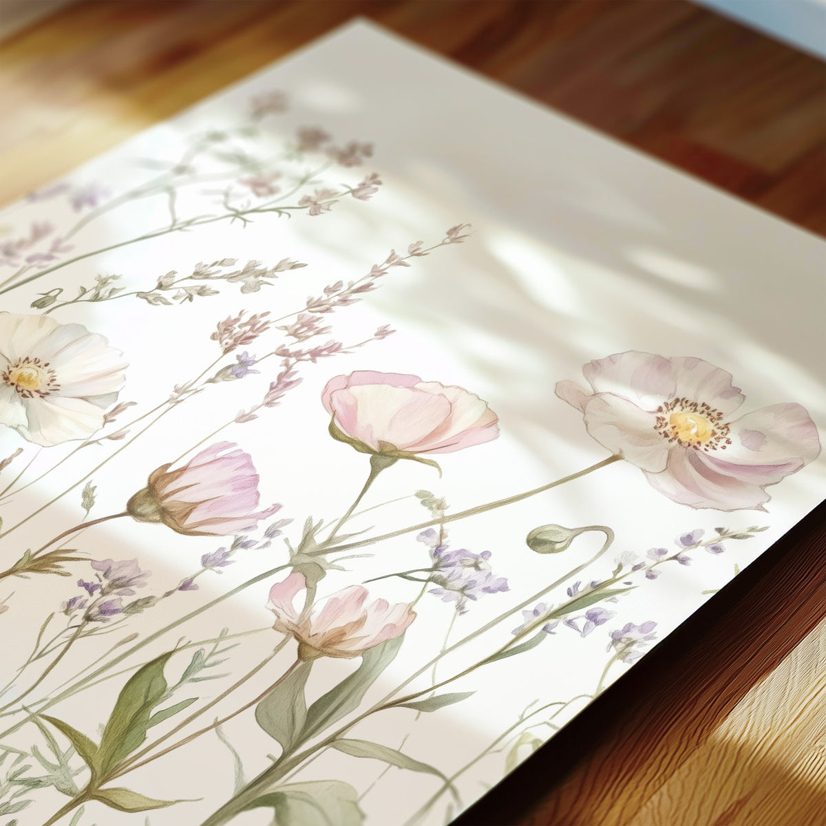 Pastel Wildflower Wall Art Set: Soft Floral Prints for Nursery or Baby ...