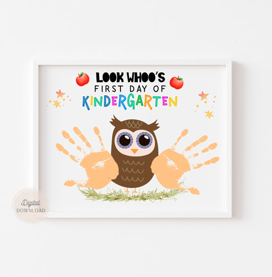 First Day of Kindergarten Owl handprint