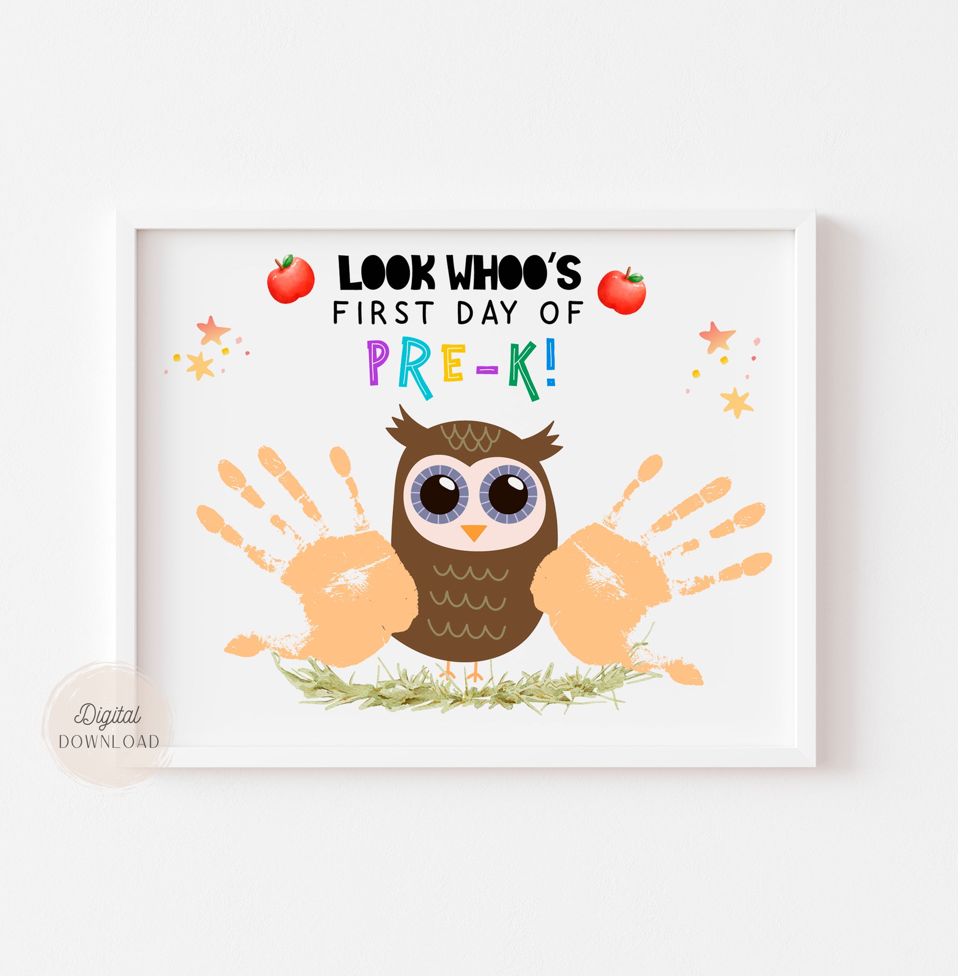 First Day of Pre-k Owl handprint