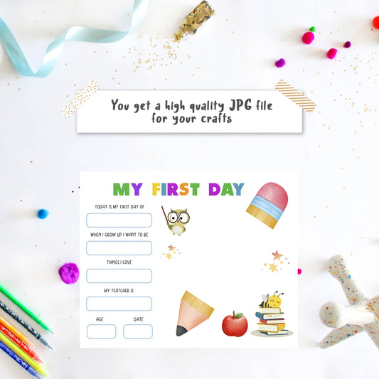 1st First Day Interview with pencil handprint
