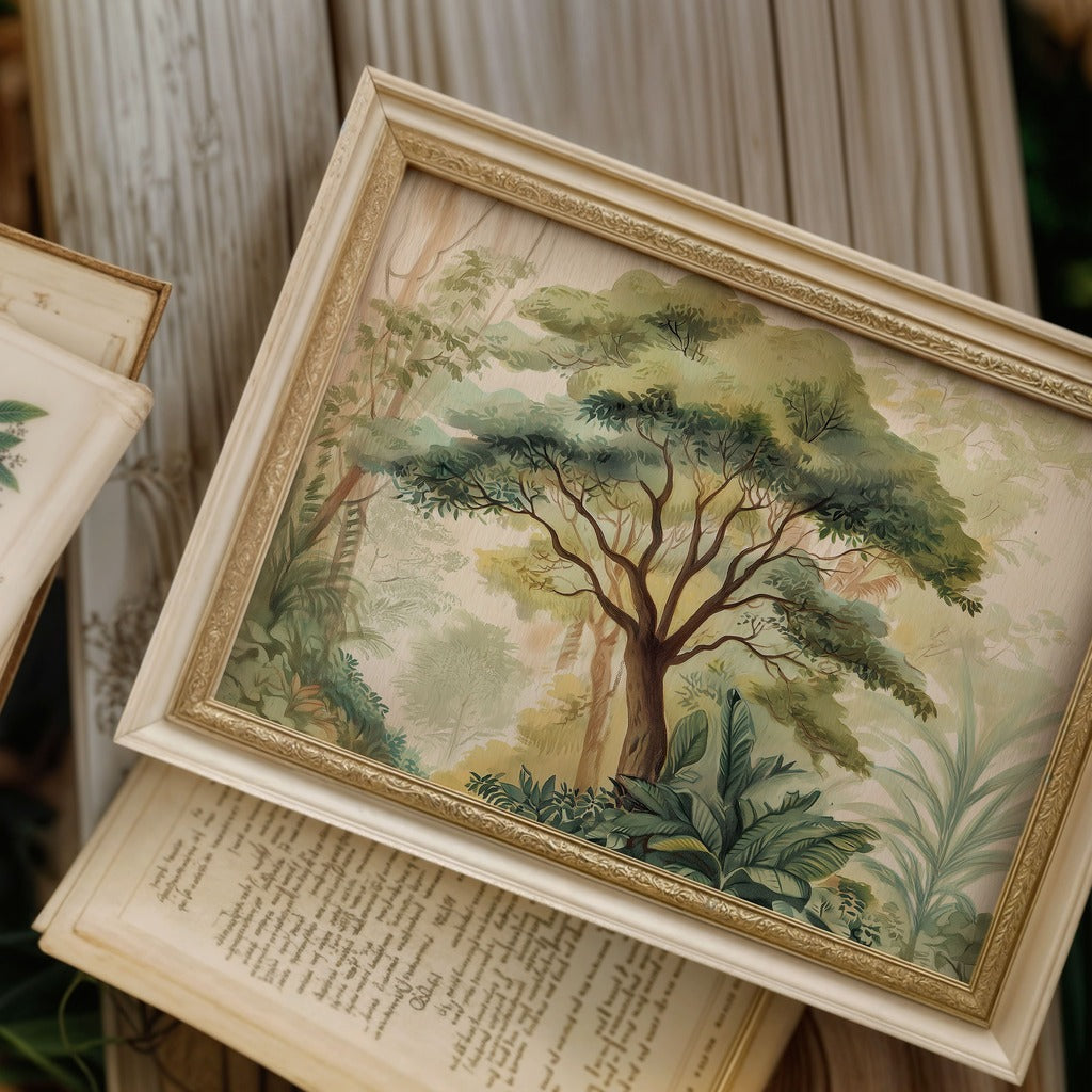 Safari Nursery Wall Art Set with Jungle Animals, Tropical Leaves & Nature Scenes (9 Pieces)