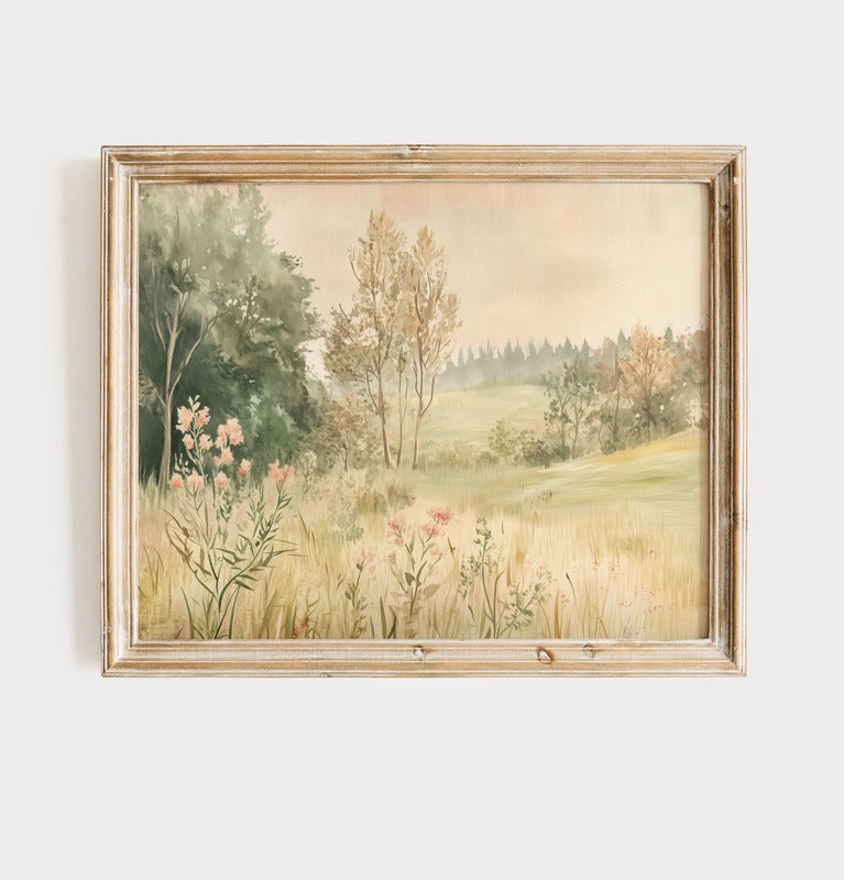 Woodland Nursery Wall Art Gallery with Bunny, Ducks, Florals & Meadow Scenes (9 Pieces)