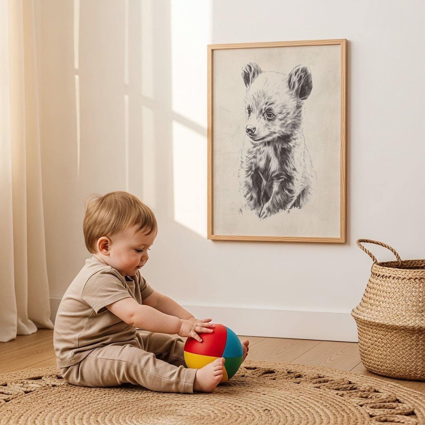 Woodland Nursery Wall Art Set with Forest Animals, Mushrooms & Botanical Prints (9 Pieces)