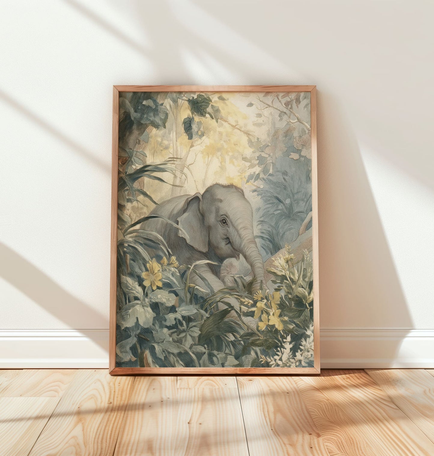 Safari Nursery Wall Art Set with Jungle Animals, Tropical Leaves & Nature Scenes (9 Pieces)