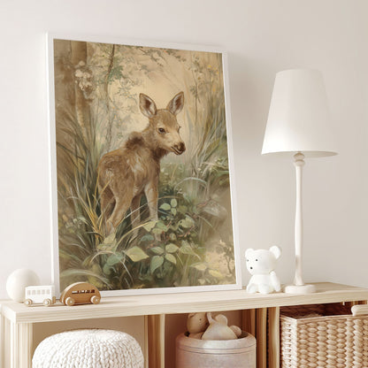 Woodland Nursery Wall Art Set with Forest Animals, Mushrooms & Botanical Prints (9 Pieces)