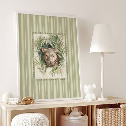 Safari Nursery Wall Art Set with Jungle Animals, Tropical Leaves & Nature Scenes (9 Pieces)