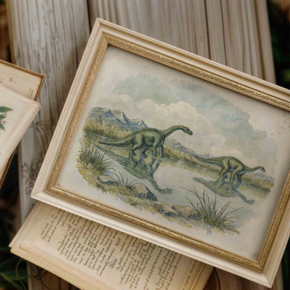 Dinosaur Nursery Wall Art Set - 11 Vintage Printable Prints