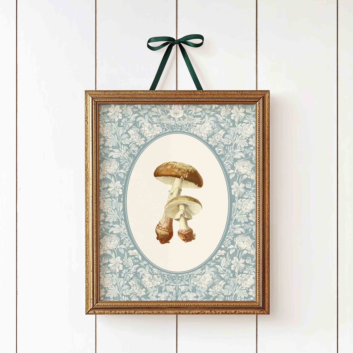 Mushroom Prints in Blue - Set of 3 - 001