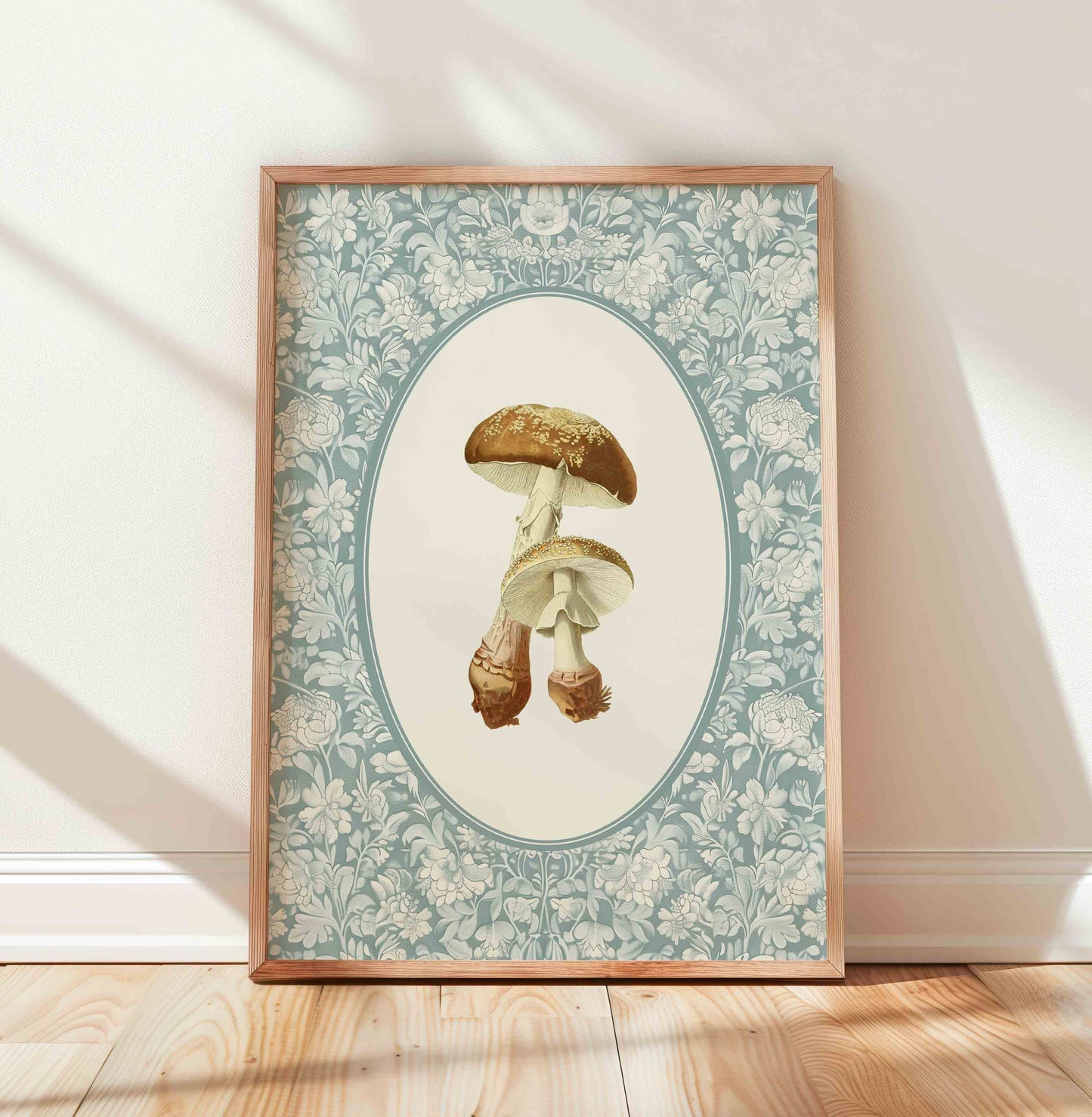 Mushroom Prints in Blue - Set of 3 - 001