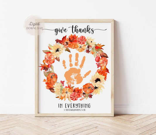 Give thanks - Sunday School Thanksgiving Handprint Craft