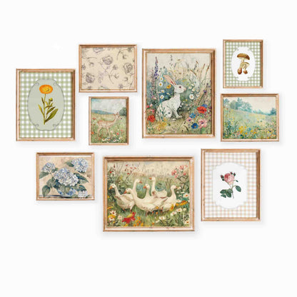 Vintage Nursery Gallery wall art - Set of 9 prints
