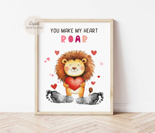 Valentines Lion Footprint art 