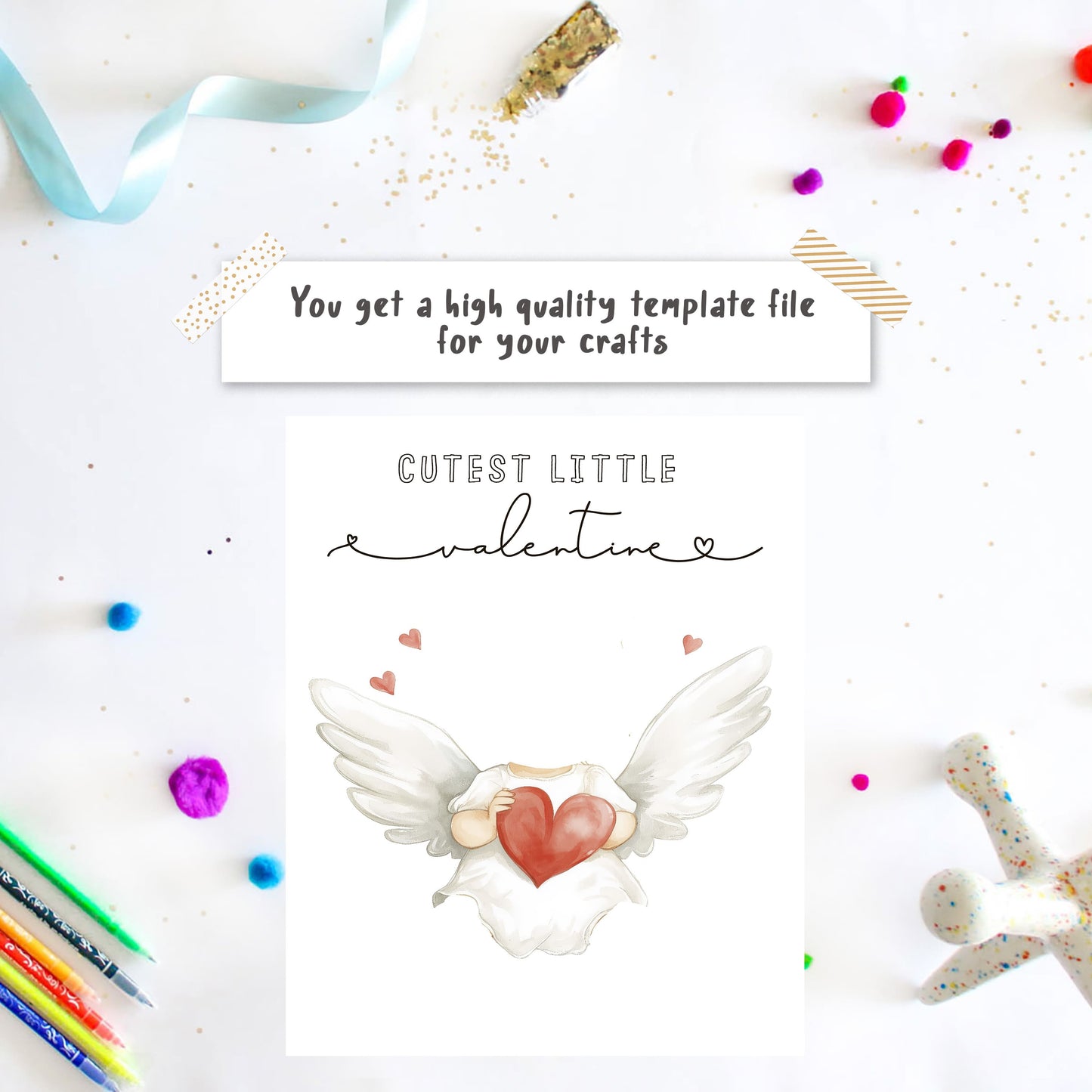 Valentine craft - Cutest Valentine footprint with Photo Template