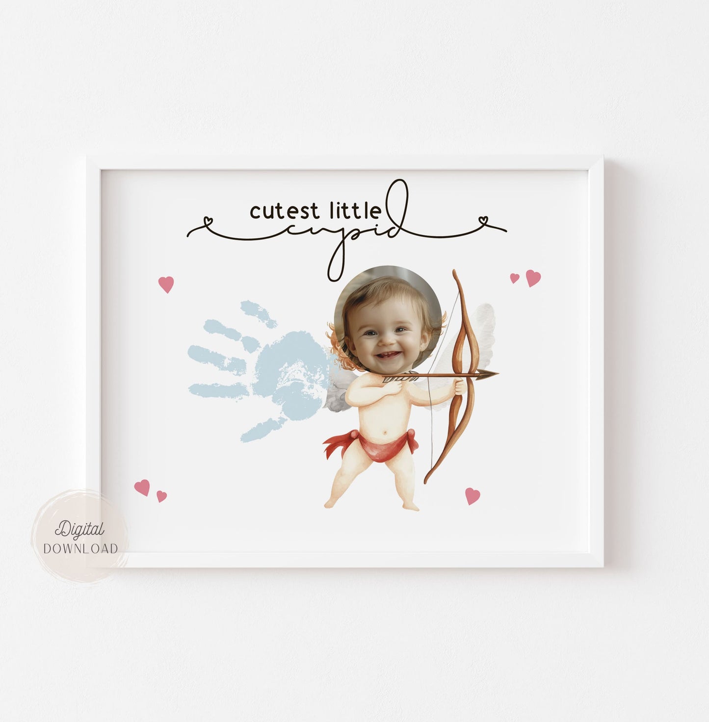 Valentine handprint Cutest Cupid with Picture 