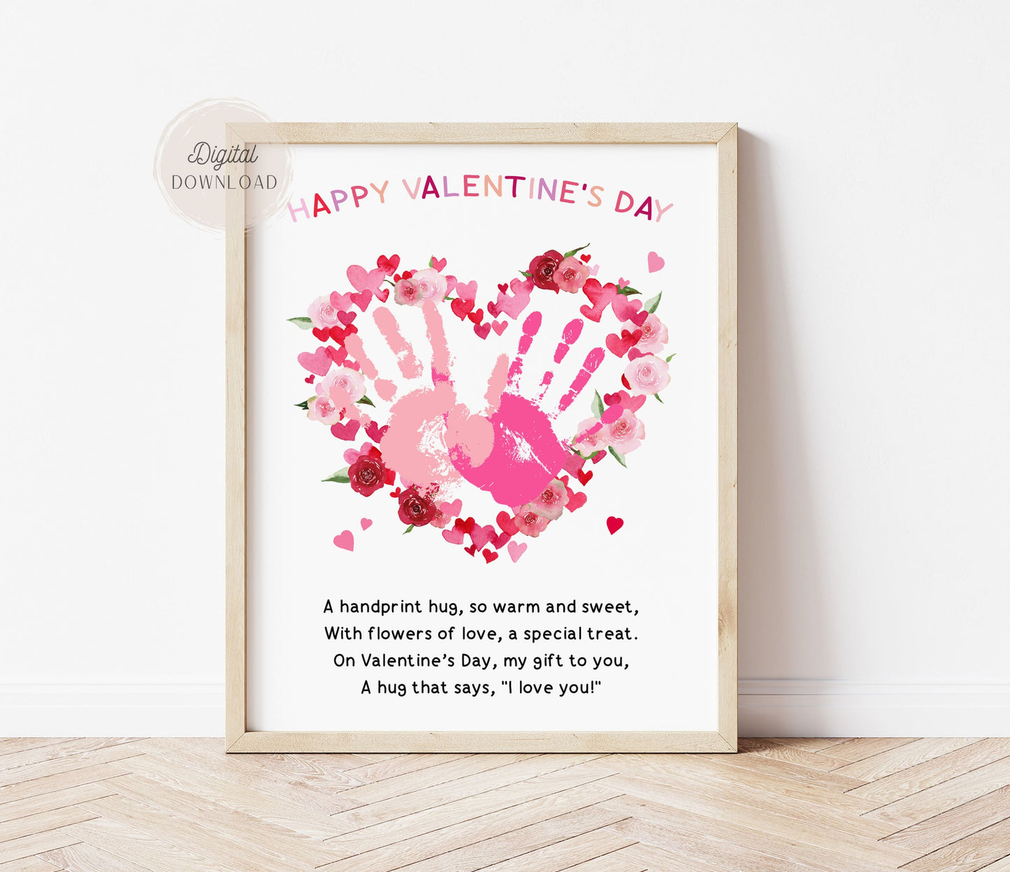 Valentines Heart Handprint with poem