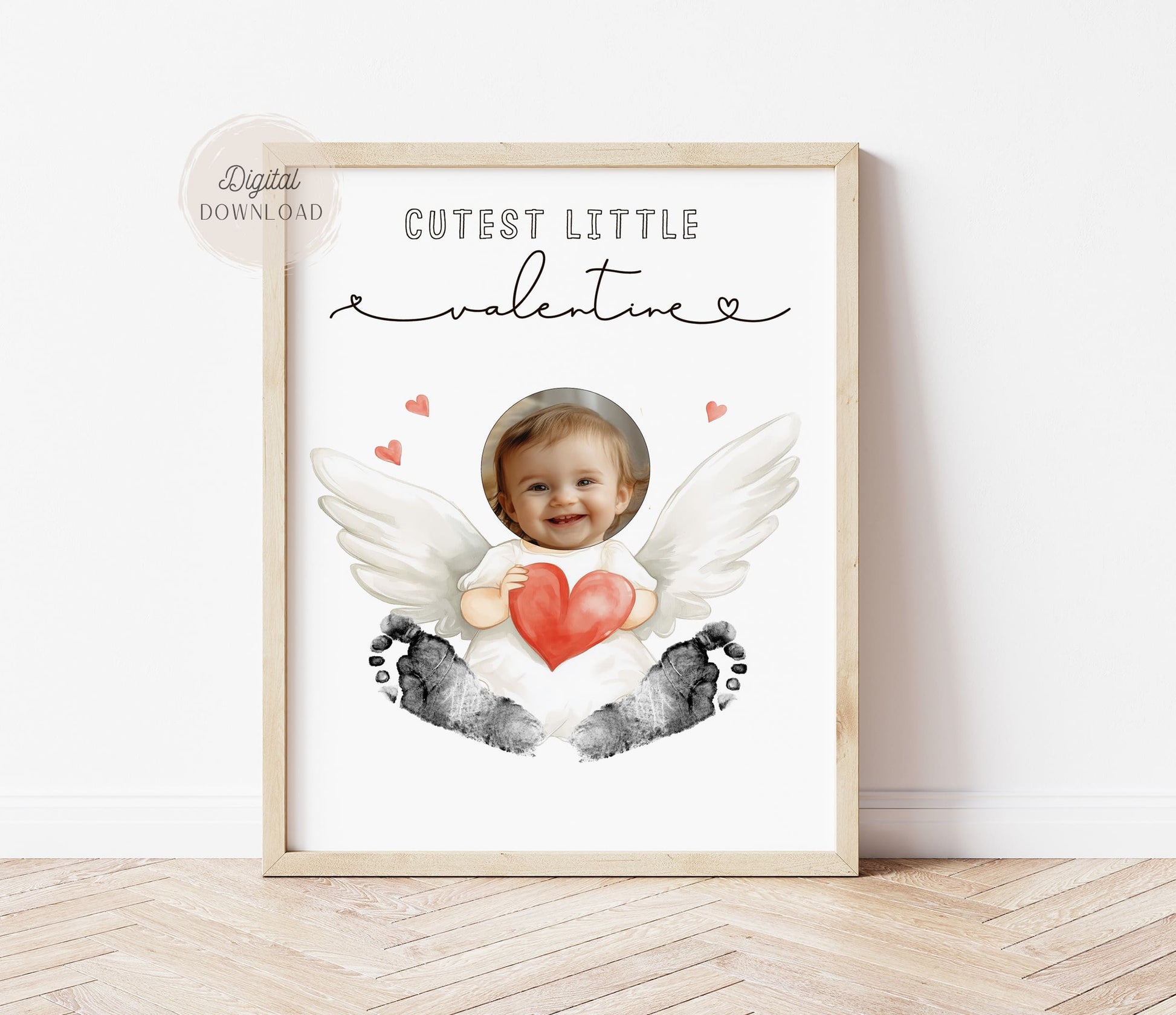 Cutest Valentine footprint with Photo