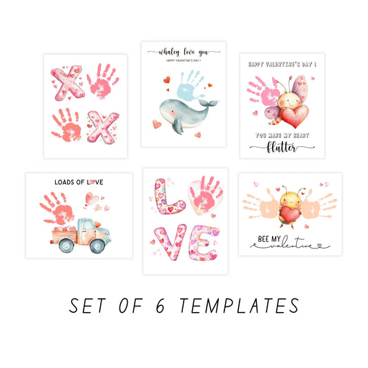 Valentine's Day Handprint Crafts - Set of 6