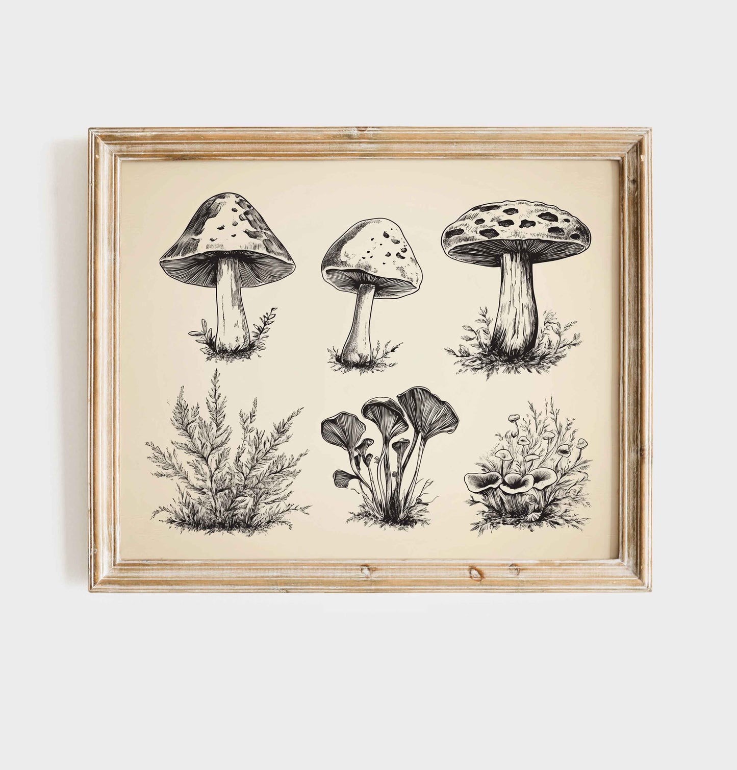 Vintage woodland nursery wall art set of 9 prints with animals, flowers, and forest nature scenes in soft earthy colors for kids’ room décor.