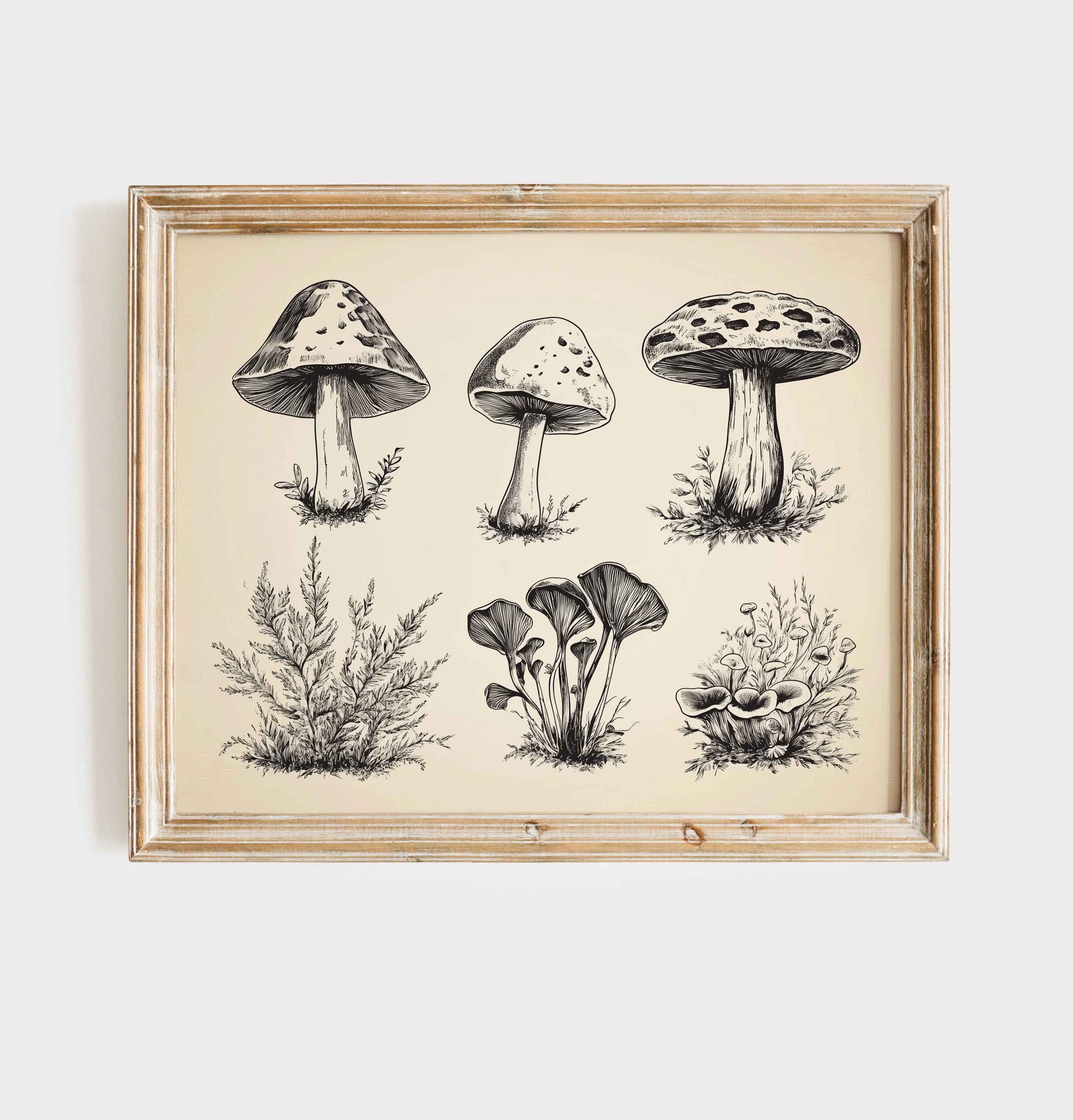 Vintage woodland nursery wall art set of 9 prints with animals, flowers, and forest nature scenes in soft earthy colors for kids’ room décor.