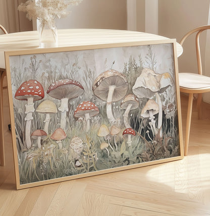 Antique forest landscape print in sepia tones for a nature nursery room