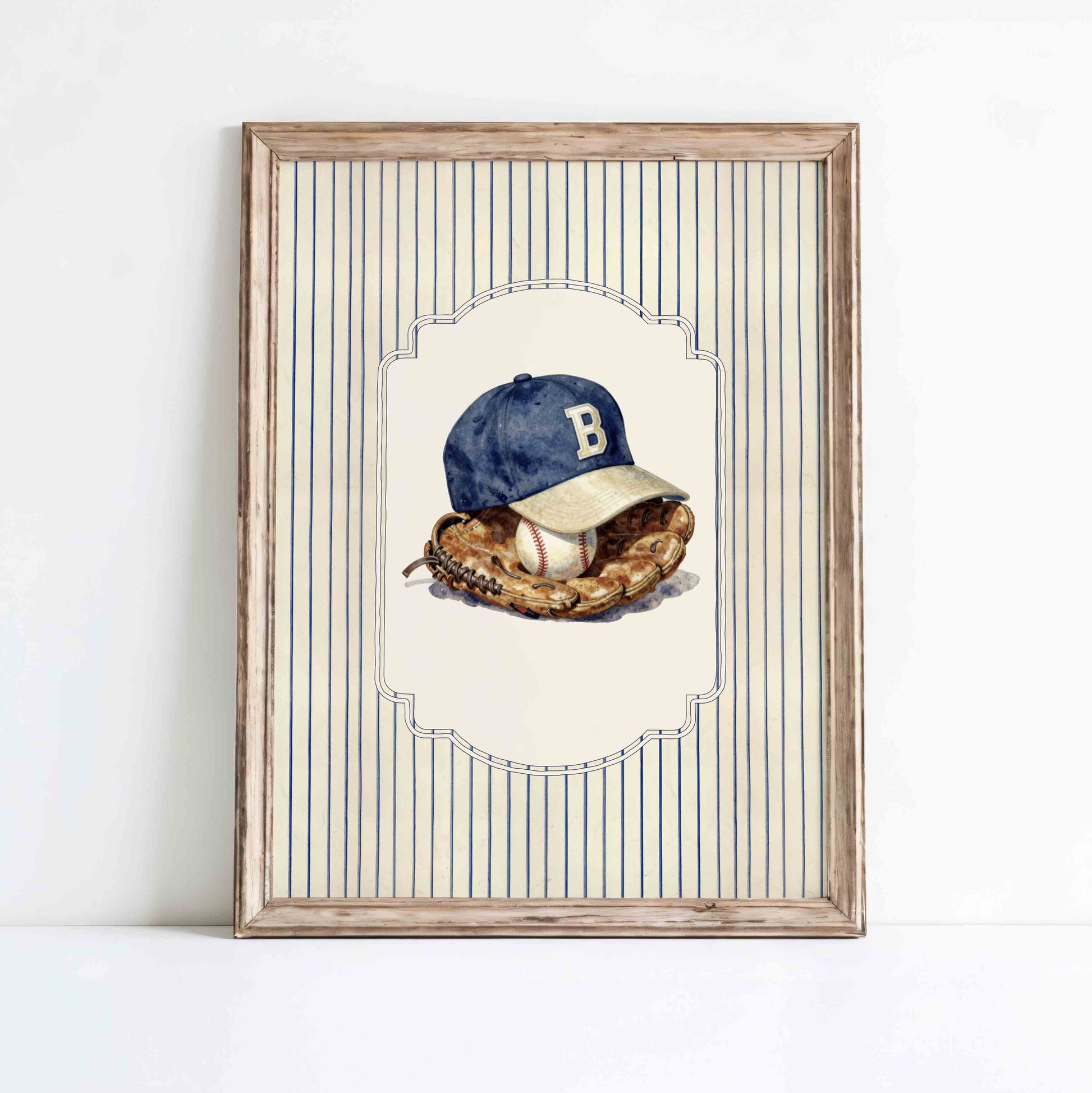 Baseball nursery wall art set of 3 classic American boys room gallery wall
