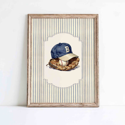 Baseball nursery wall art set of 3 classic American boys room gallery wall