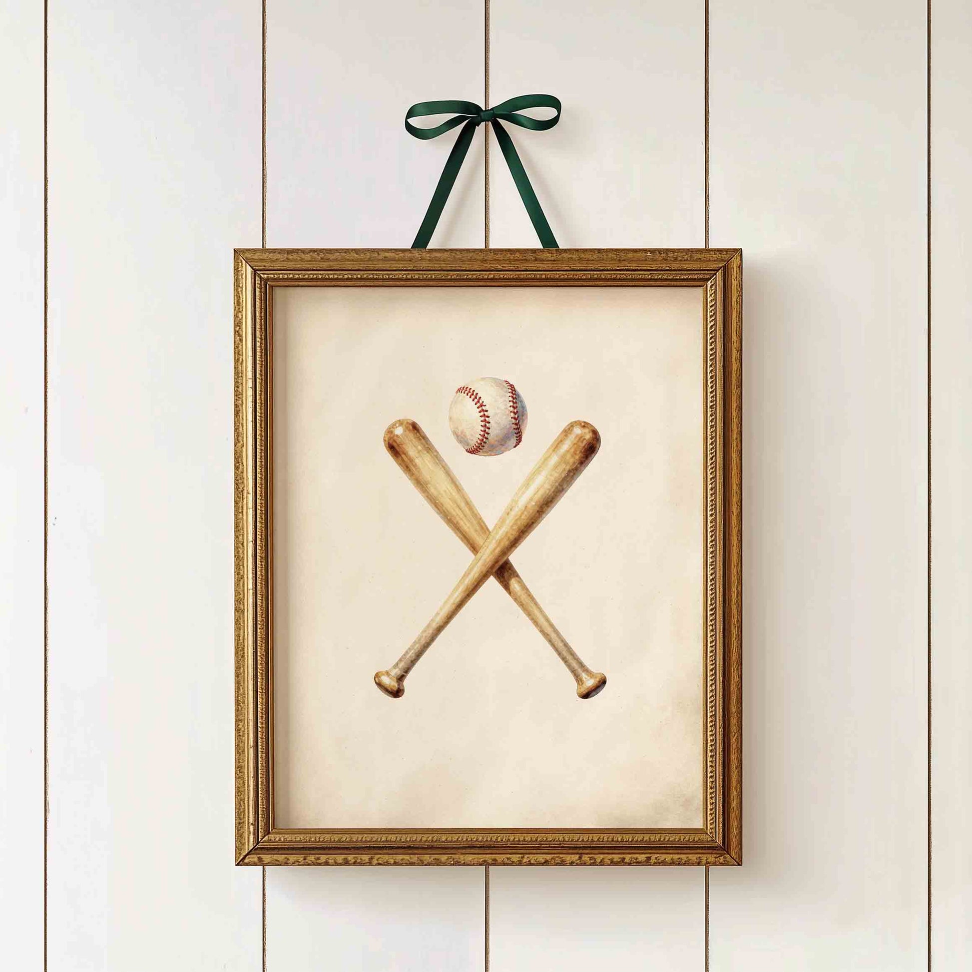 Baseball teddy bear nursery print classic American boys room gallery wall