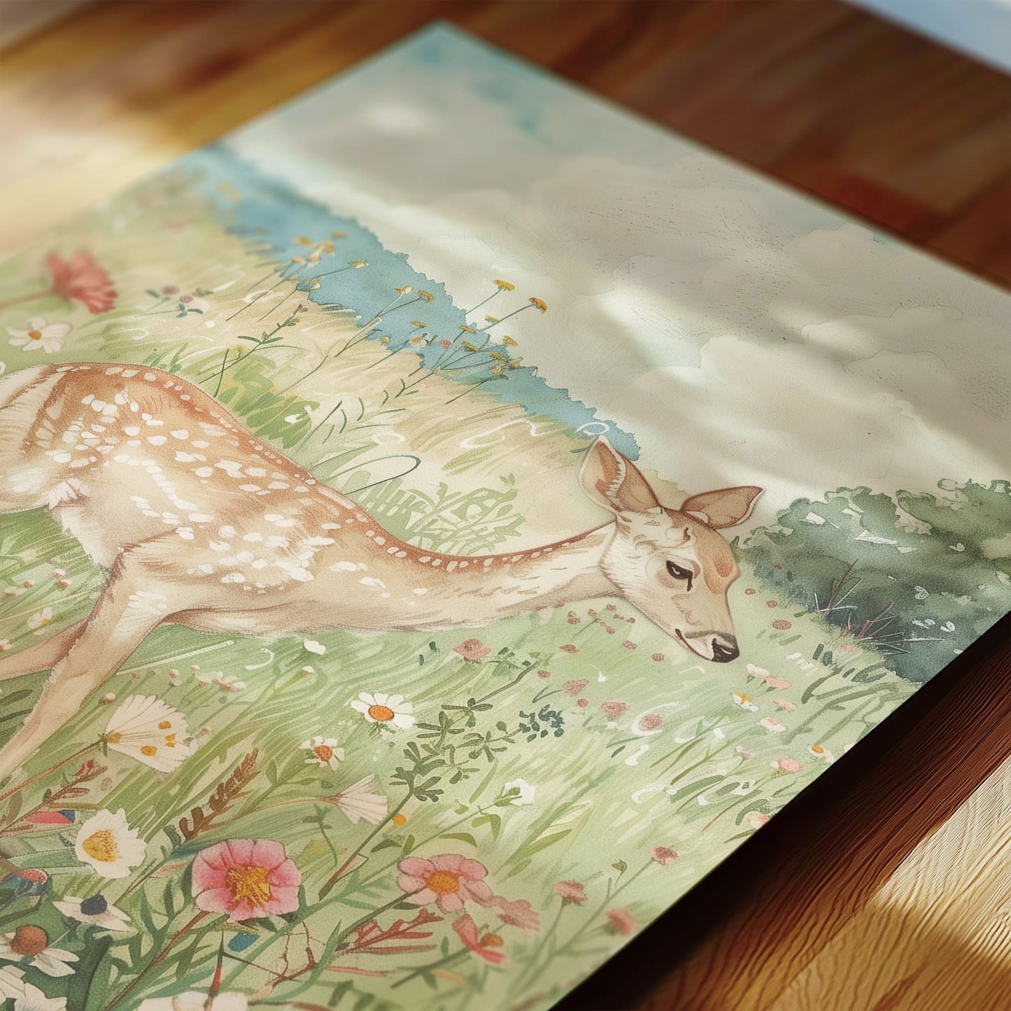 Classic wilderness nursery art set of 9 close up detail in pine green and woody brown tones