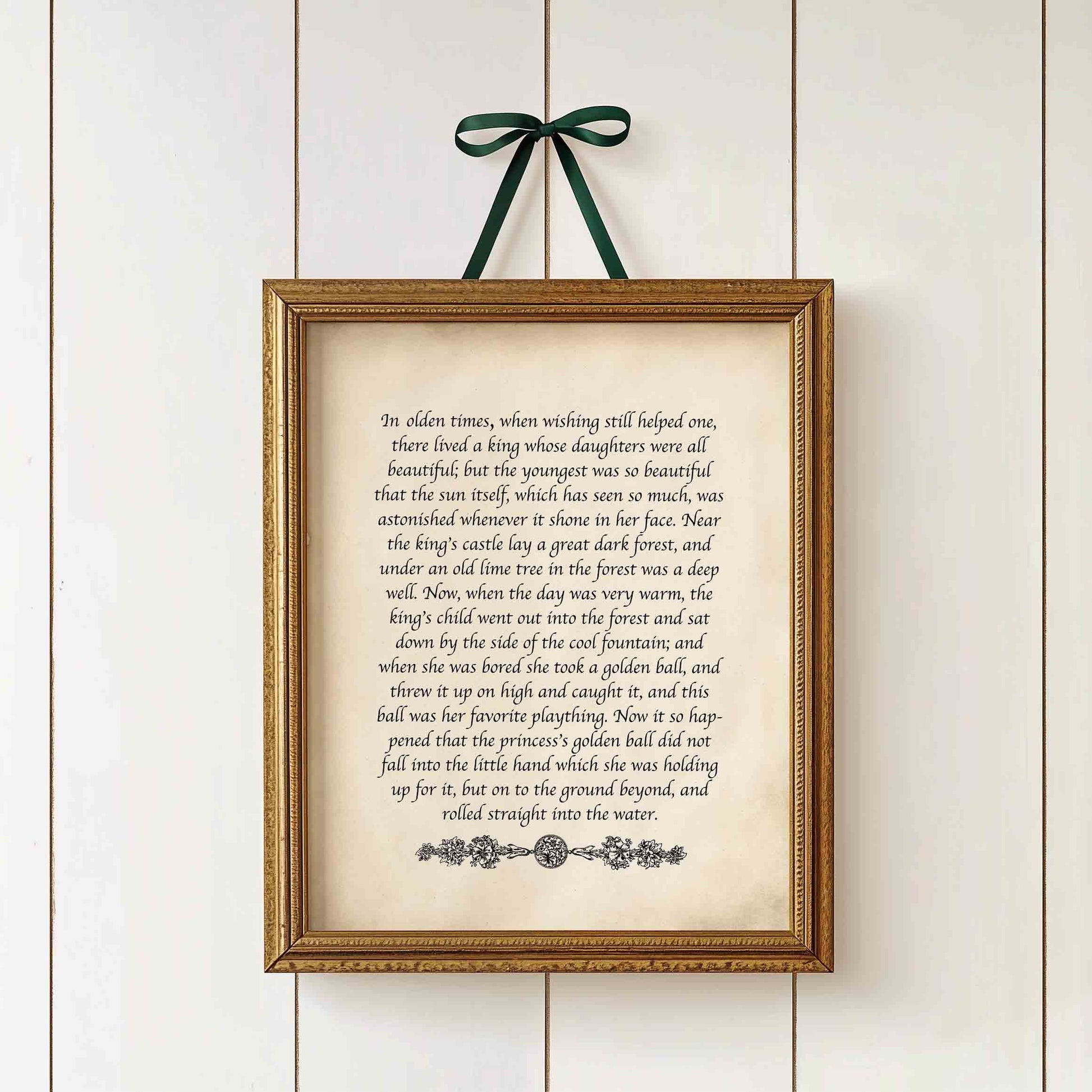 Fairytale storybook page print for a vintage princess nursery gallery wall
