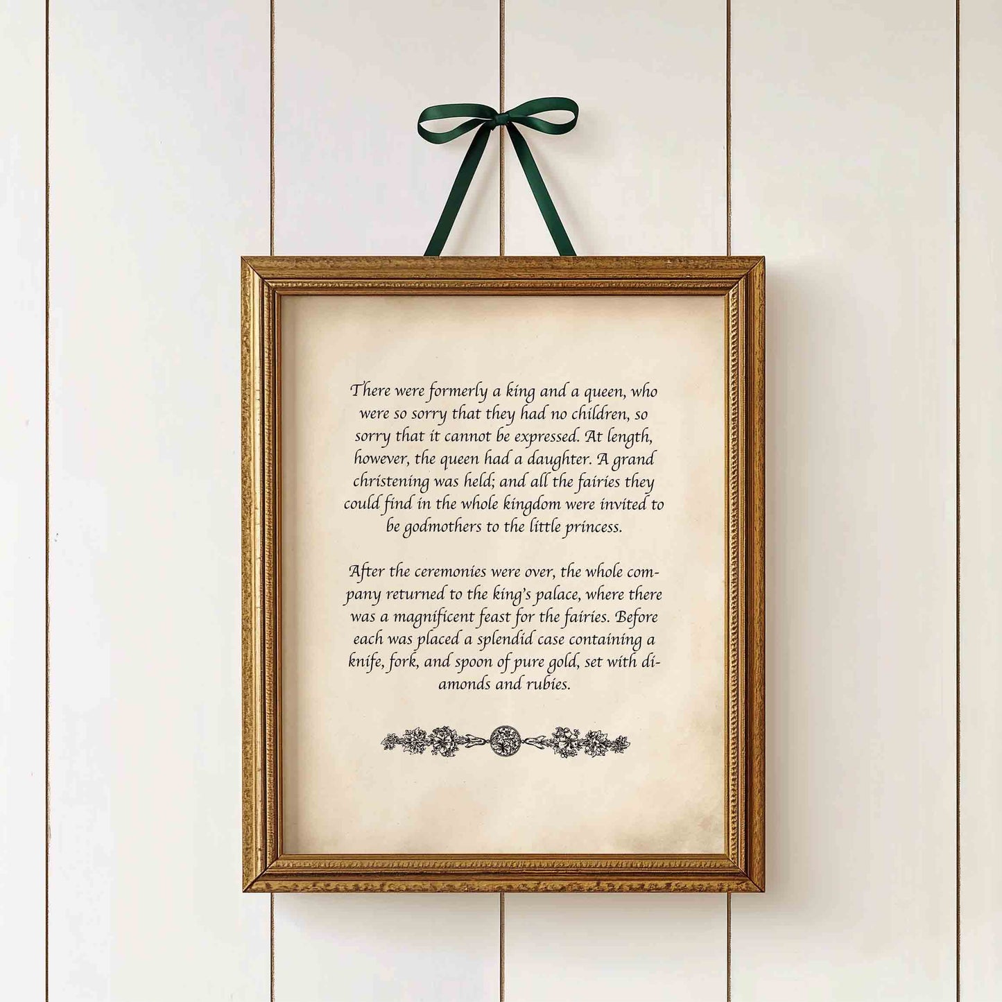 Fairytale storybook quote page print styled for a princess nursery room