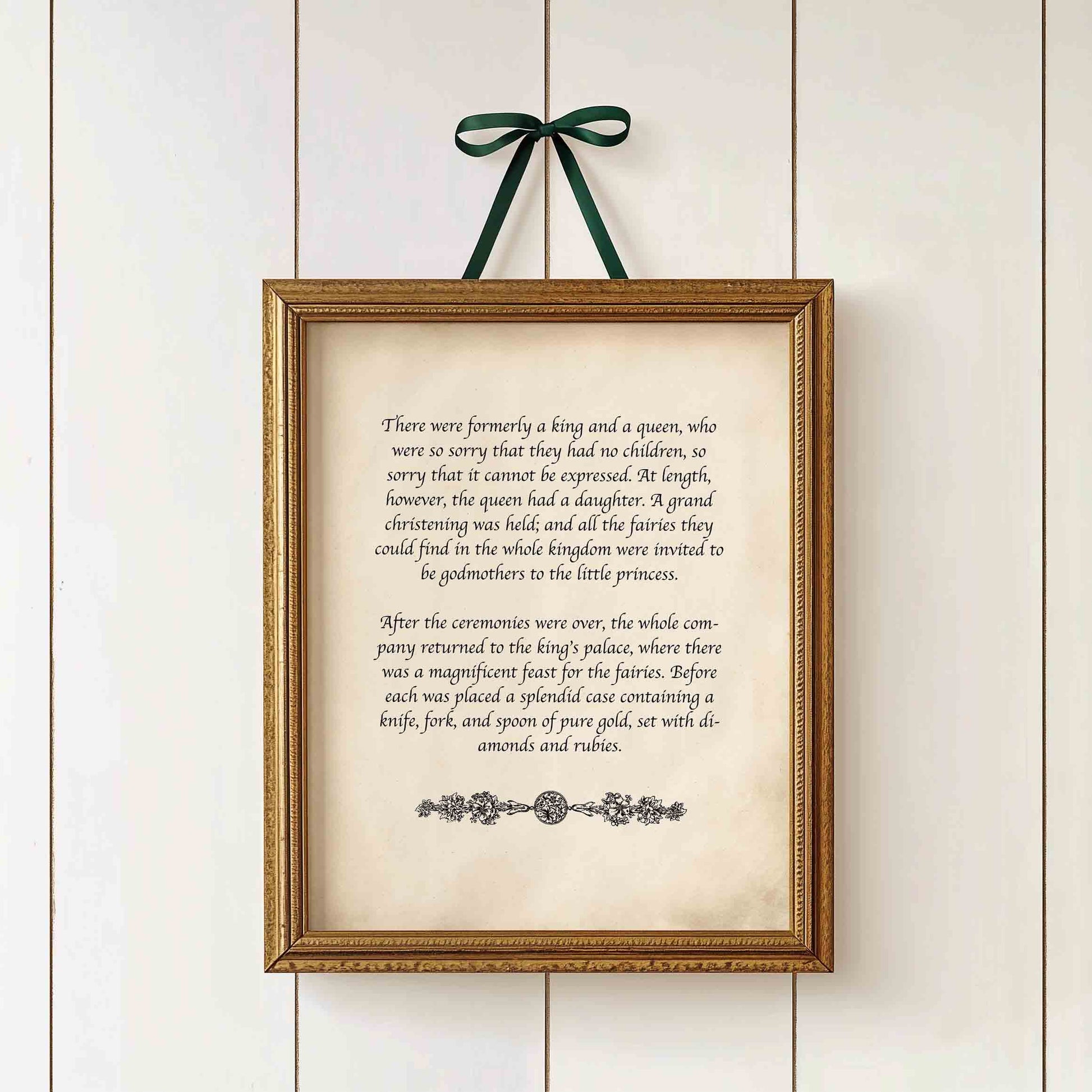 Fairytale storybook quote page print styled for a princess nursery room