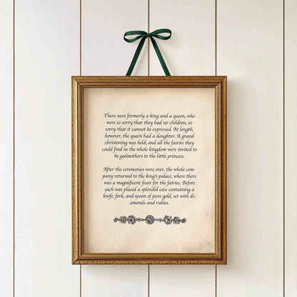Fairytale storybook quote page print styled for a princess nursery room