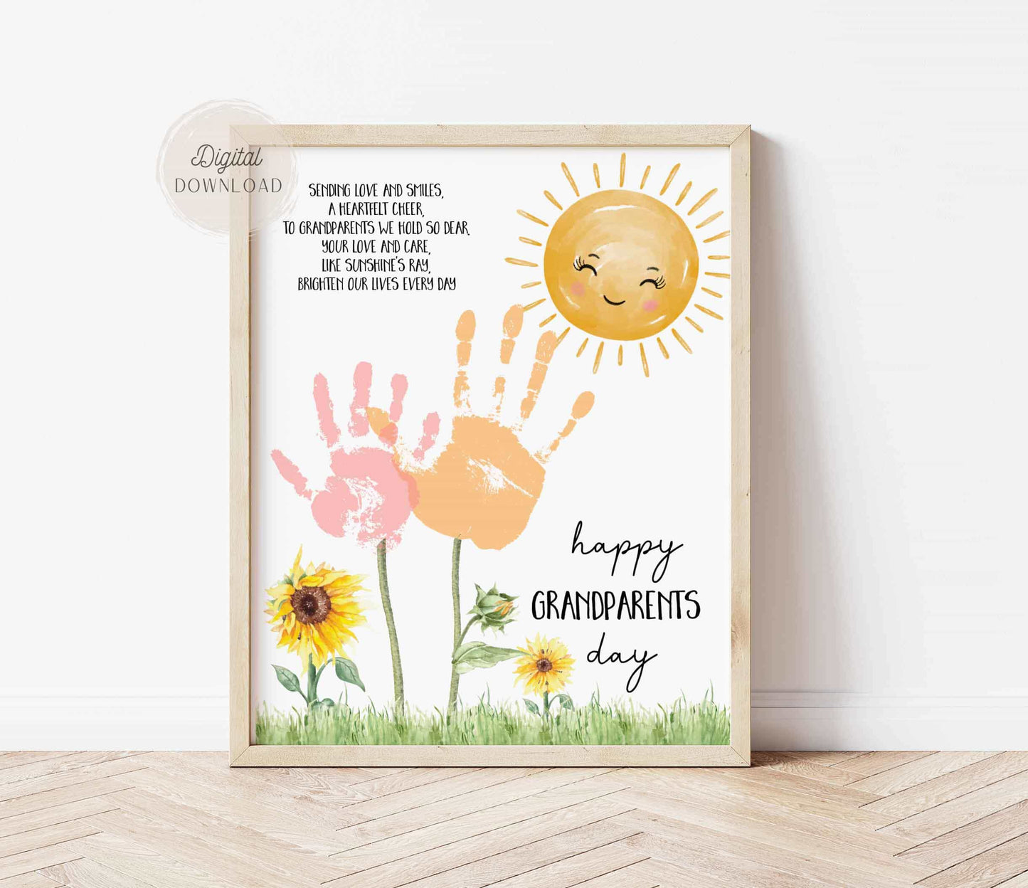 Happy Grandparents Day poem handprint keepsake craft template