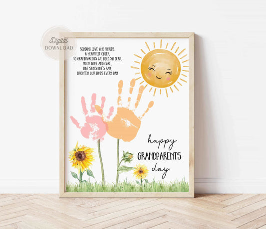 Happy Grandparents Day poem handprint keepsake craft template