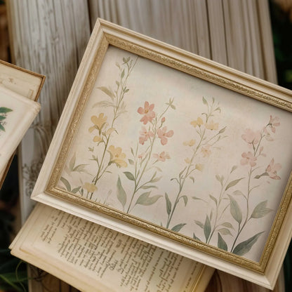 Whimsical Vintage Nursery Wall Art Set – Floral Bunny & Pastel Baby Girl Prints