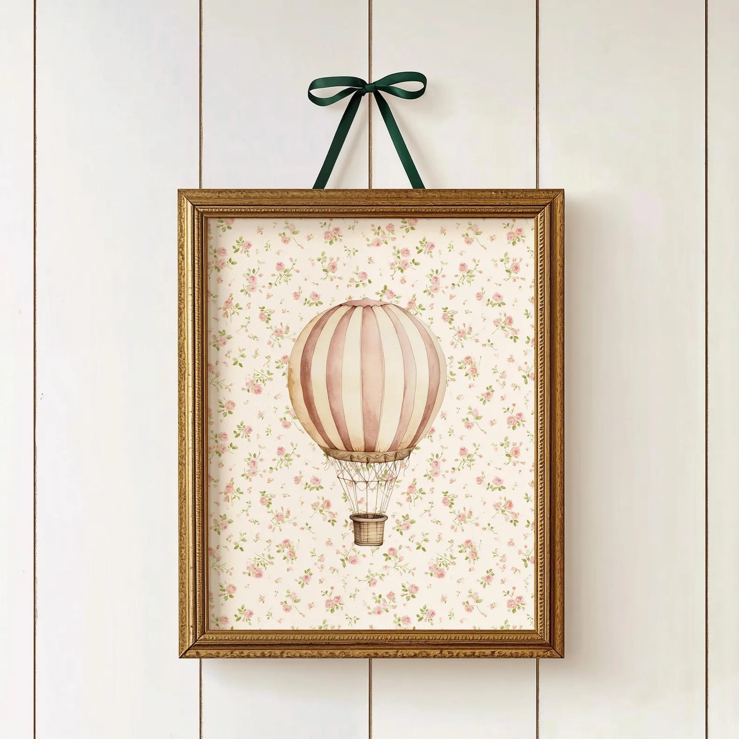 Whimsical Vintage Nursery Wall Art Set – Floral Bunny & Pastel Baby Girl Prints