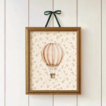 Whimsical Vintage Nursery Wall Art Set – Floral Bunny & Pastel Baby Girl Prints