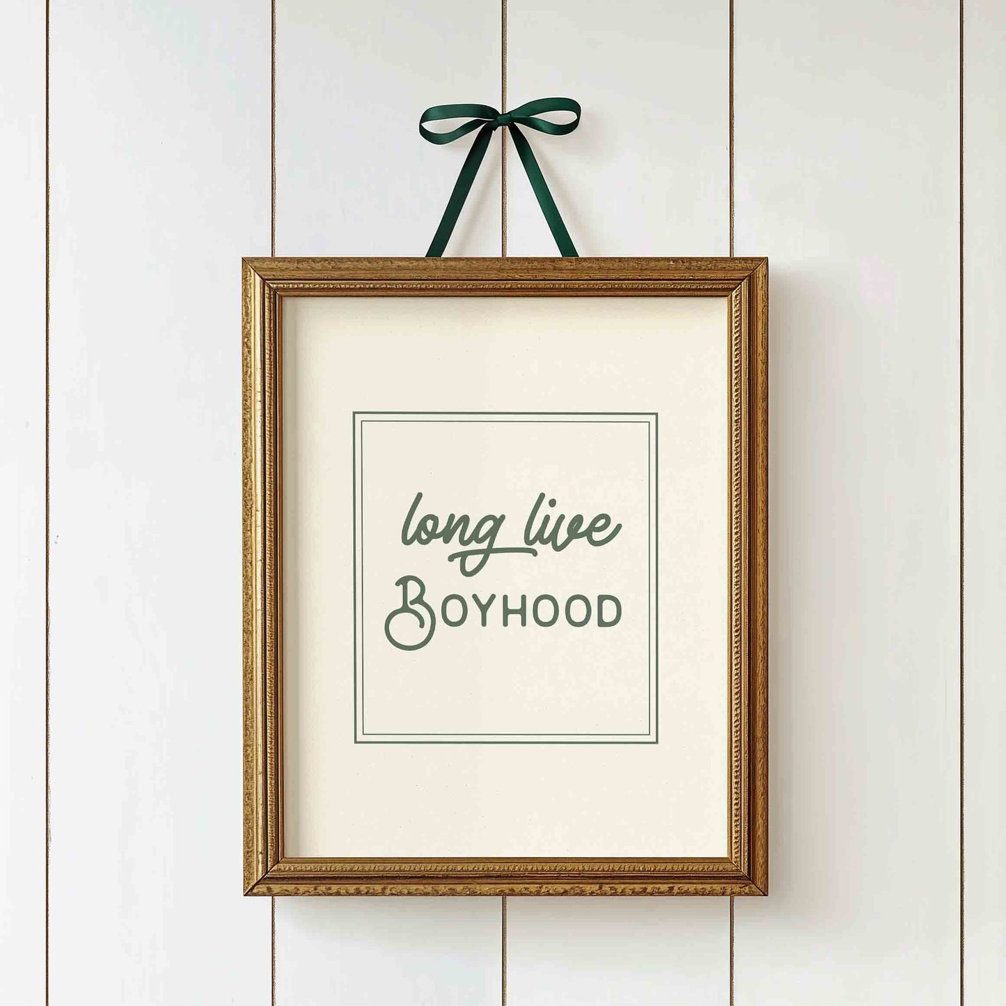 Long live boyhood typography print for a vintage golf nursery room decor